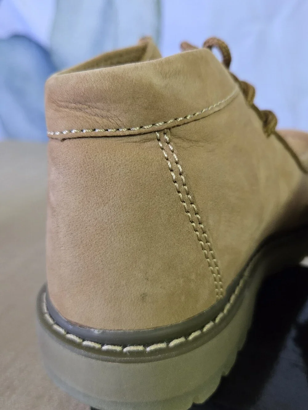 NWT Vintage Skechers Raiders Tan Leather Moc Toe Ankle Boots Kids